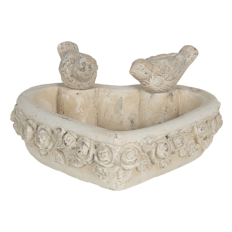 clayre & eef 6TE0353 Vogelvoederbak 24x24x11 cm Grijs Steen