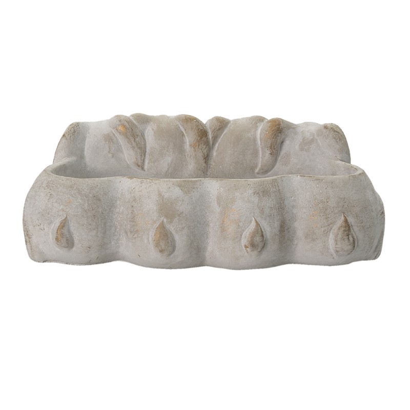 Clayre & Eef 6TE0373 Bloempot Konijn 33x19x11 Cm Grijs Steen Bloempot Binnen