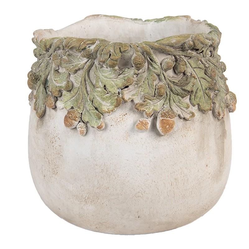 clayre & eef 6TE0573M Bloempot Ø 19x17 cm Beige Steen