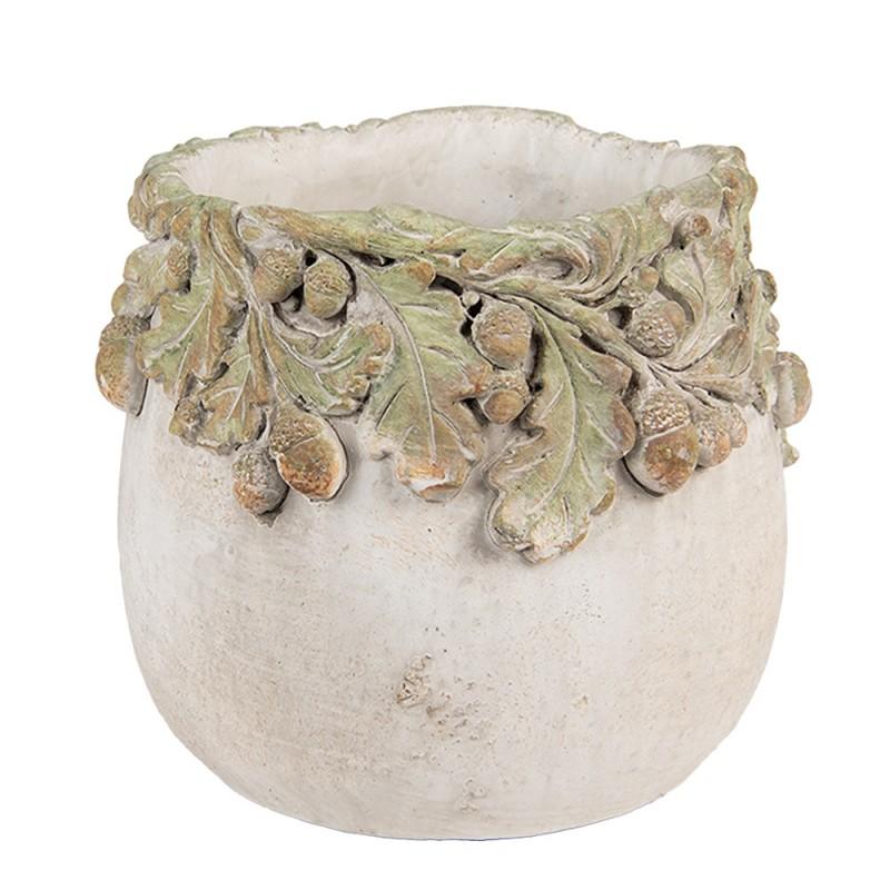 clayre & eef 6TE0573S Bloempot Ø 15x13 cm Beige Steen