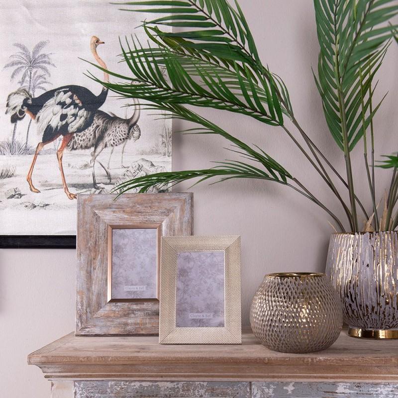 Clayre & Eef 6WK0031 Wandkleed 40x2x60 Cm Beige Zwart Linnen Struisvogels Rechthoek Wanddoek