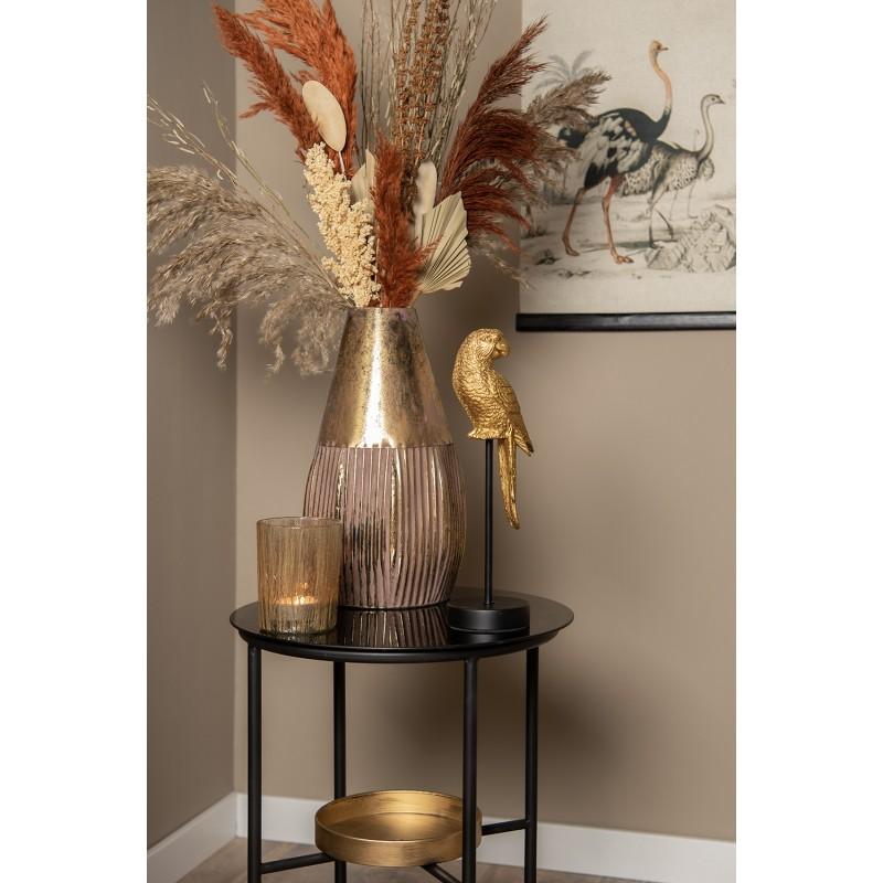 Clayre & Eef 6WK0031 Wandkleed 40x2x60 Cm Beige Zwart Linnen Struisvogels Rechthoek Wanddoek