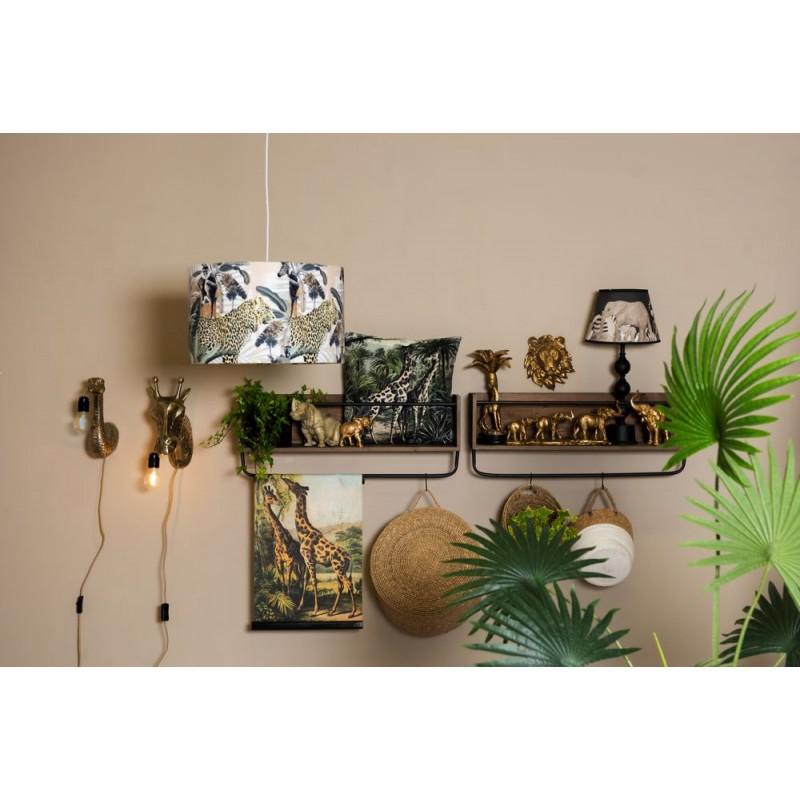 Clayre & Eef 6WK0032 Wandkleed 40x2x60 Cm Bruin Zwart Linnen Giraffen Rechthoek Wanddoek