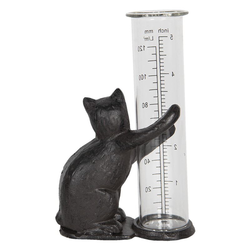 Clayre & Eef 6Y0832 Regenmeter Bruin IJzer Rechthoek Pluviometer