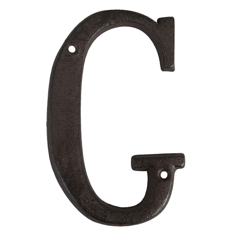 Clayre & Eef 6Y0840-G IJzeren Letter G 13 Cm Bruin IJzer Decoratie Letters