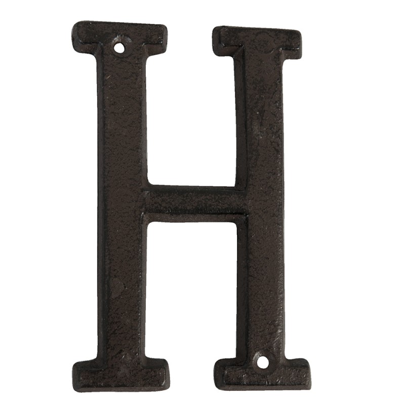 clayre & eef 6Y0840-H IJzeren Letter H 13 cm Bruin IJzer Decoratie Letters