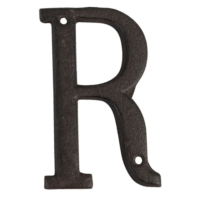 clayre & eef 6Y0840-R IJzeren Letter R 13 cm Bruin IJzer Decoratie Letters