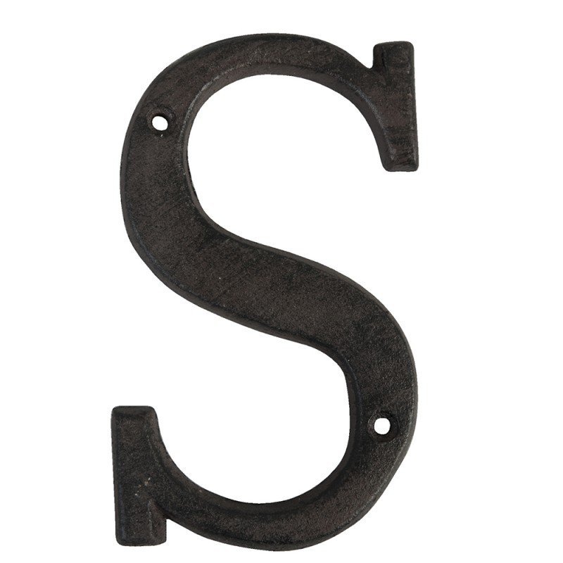clayre & eef 6Y0840-S IJzeren Letter S 13 cm Bruin IJzer Decoratie Letters