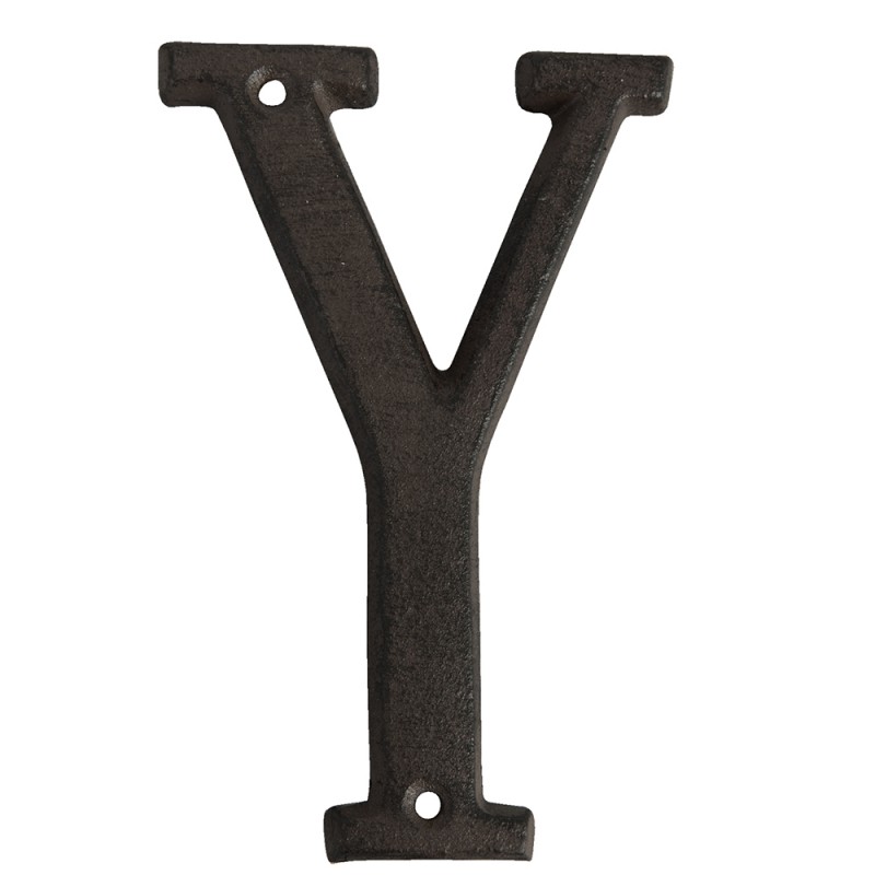 clayre & eef 6Y0840-Y IJzeren Letter Y 13 cm Bruin IJzer Decoratie Letters