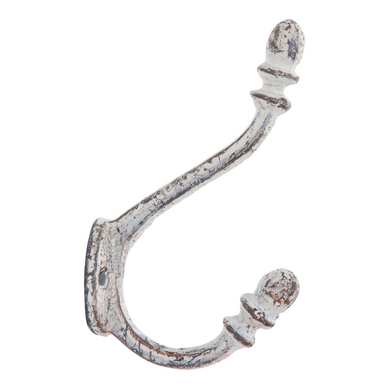 Clayre & Eef 6Y1525G Wandhaak 3x8x12 Cm Grijs IJzer Kapstok