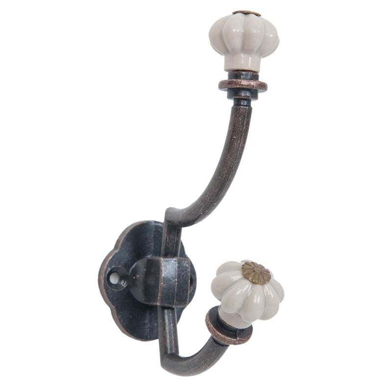 clayre & eef 6Y2071 Wandhaak 4x8x12 cm Bruin IJzer Rechthoek Kapstok