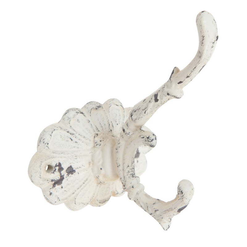 clayre & eef 6Y2283W Wandhaak 10x10x13 cm Wit IJzer Rechthoek Kapstok