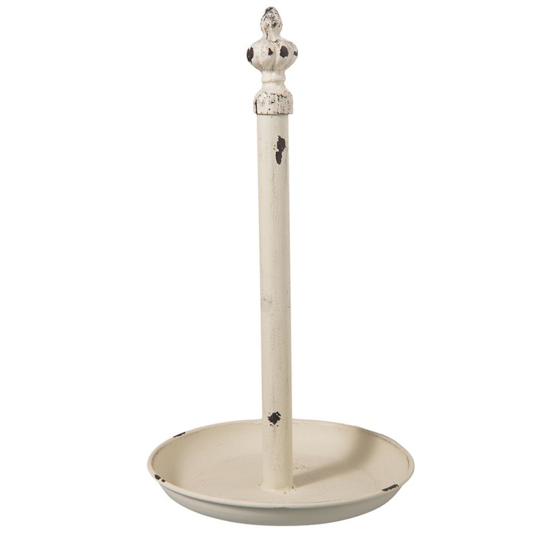 clayre & eef 6Y2465 Keukenrolhouder Ø 20x37 cm Wit IJzer Rollenhouder