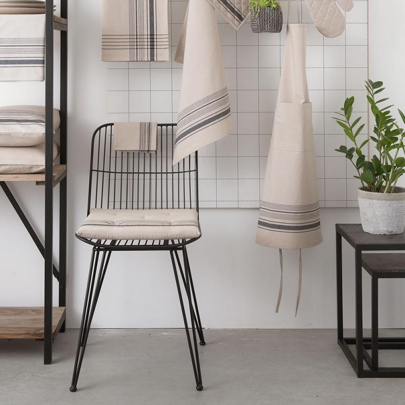 Clayre & Eef 6Y2512 Eetkamerstoel 42x55x83 Cm Zwart IJzer Stoel