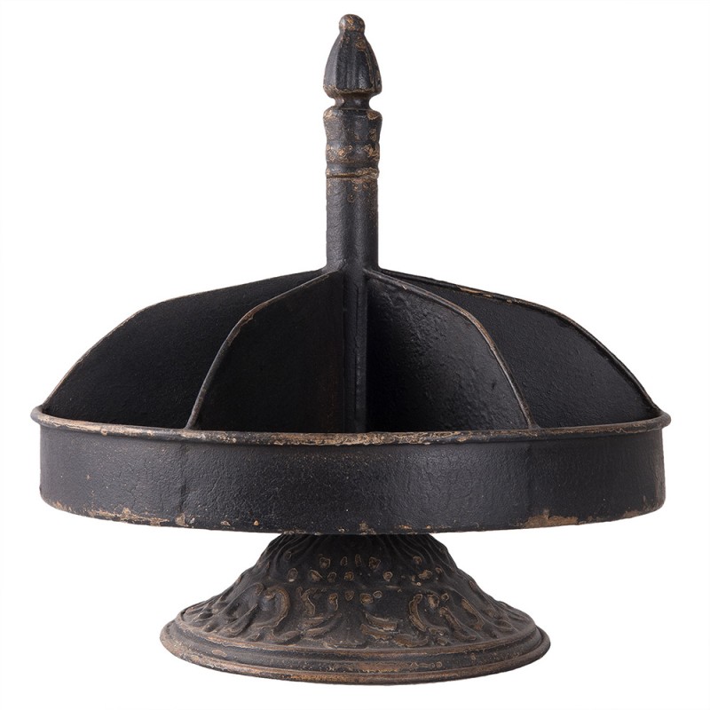 clayre & eef 6Y2645 Etagère Ø 30x30 cm Zwart IJzer Rond Serveerschaal