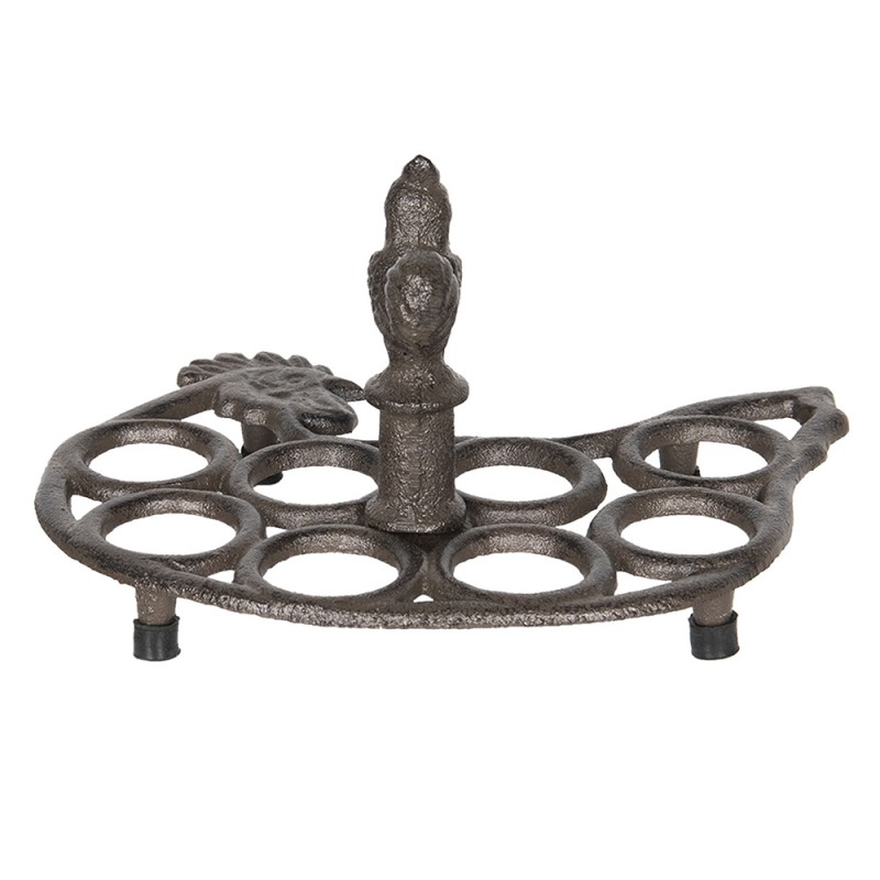 Clayre & Eef 6Y2998 Eierhouder 21x16x12 Cm Bruin IJzer Eiermand