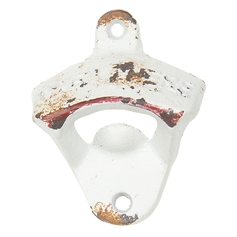 clayre & eef 6Y3178 Flesopener 6x3x8 cm Wit IJzer Bieropener