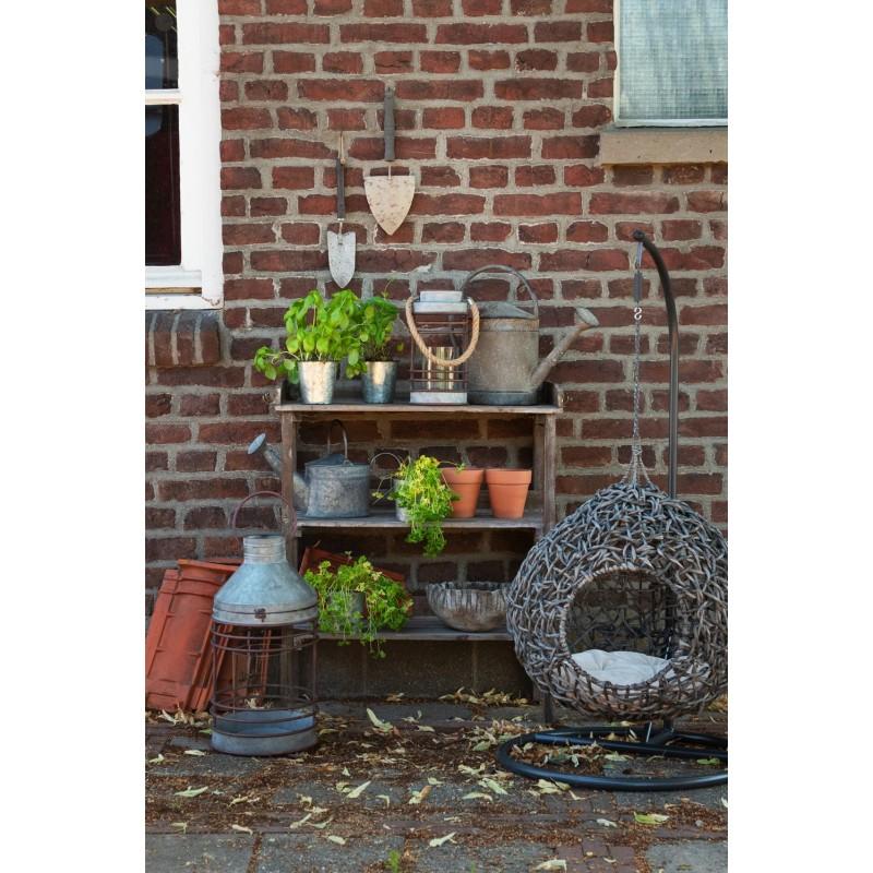 Clayre & Eef 6Y3556 Decoratie Gieter 47x18x39 Cm Grijs Metaal Plantengieter