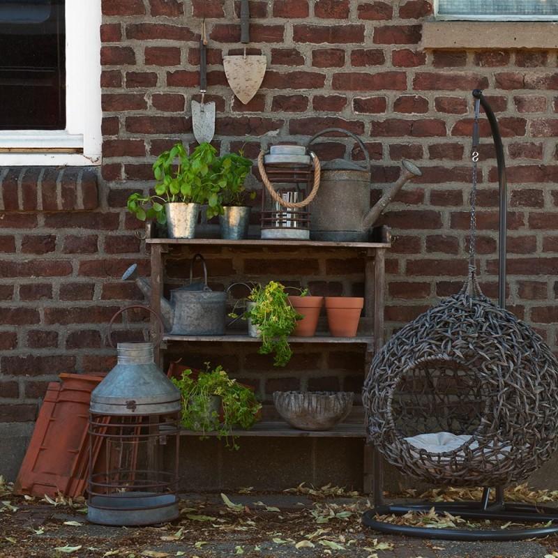 Clayre & Eef 6Y3556 Decoratie Gieter 47x18x39 Cm Grijs Metaal Plantengieter