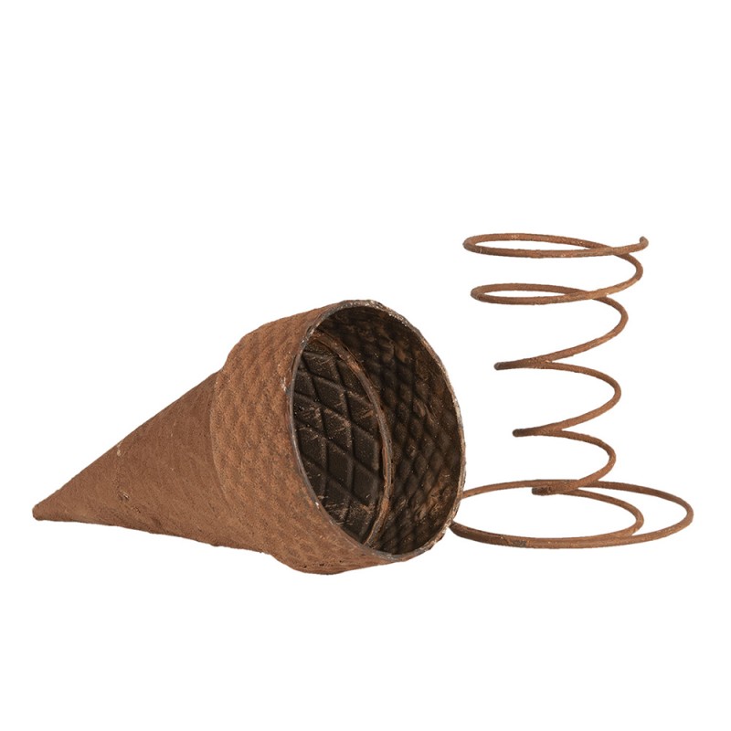 Clayre & Eef 6Y3577 Planthouder Ø 12x24 Cm Bruin IJzer Bloempot