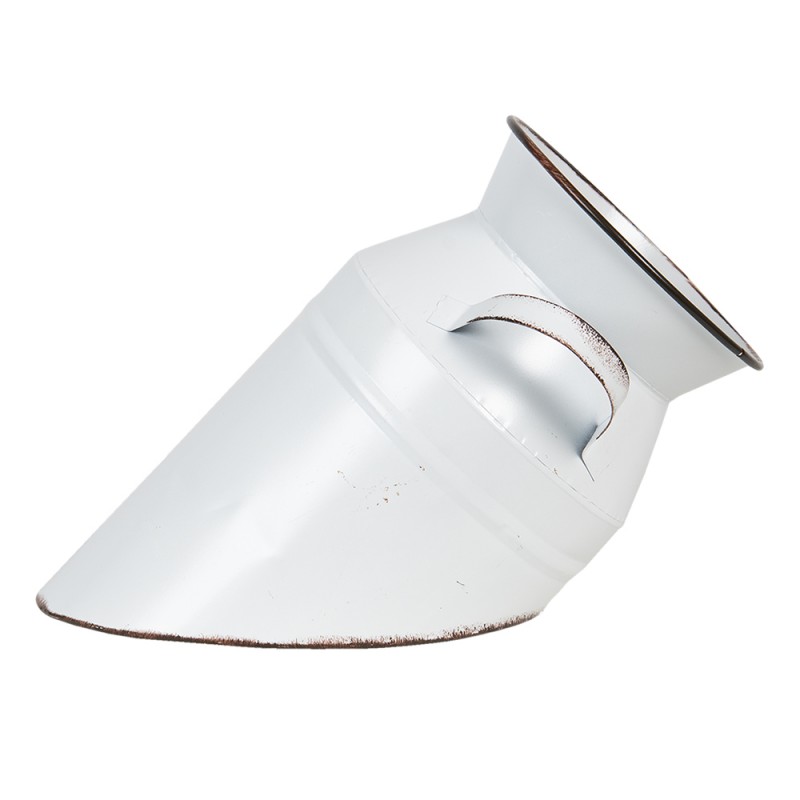 Clayre & Eef 6Y3726W Decoratie Melkbus Ø 17x30 Cm Wit Metaal Melkkan