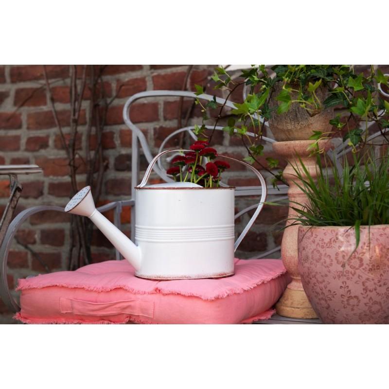 Clayre & Eef 6Y3729W Decoratie Gieter 40x14x25 Cm Wit Metaal Plantengieter