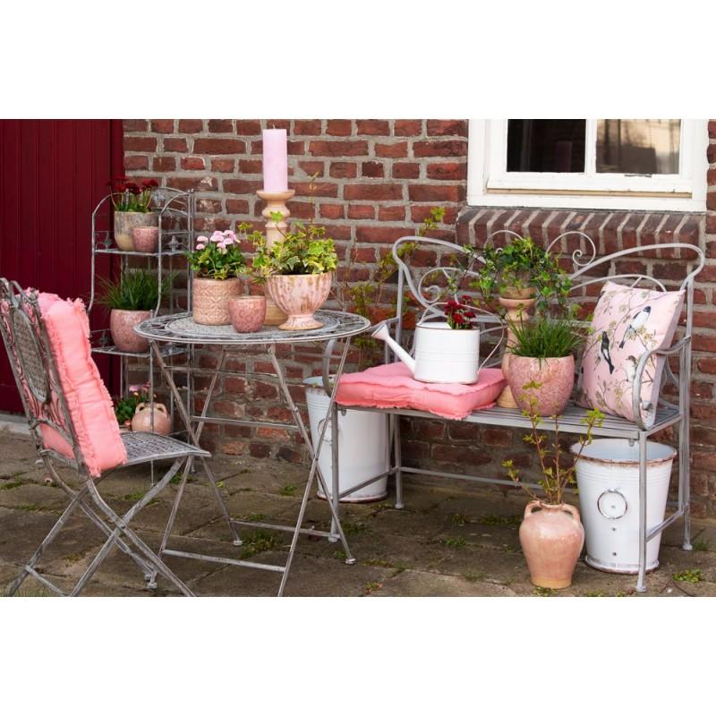 Clayre & Eef 6Y3738W Decoratie Emmer Set Van 2 Wit Metaal Decoratie Emmertjes
