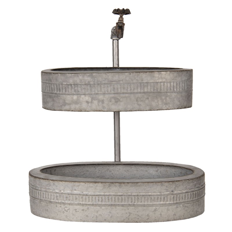 clayre & eef 6Y3741 Planthouder 55 cm Grijs IJzer Ovaal Bloempot