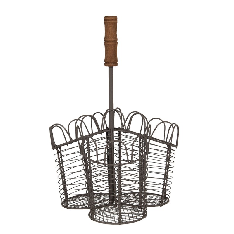 clayre & eef 6Y3757 Flessenhouder 23x14x34 cm Bruin IJzer Rond