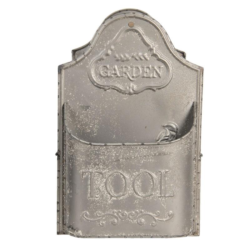 Clayre & Eef 6Y3924 Decoratie Tuingereedschapskist 50x26x23 Cm Grijs IJzer Rechthoek