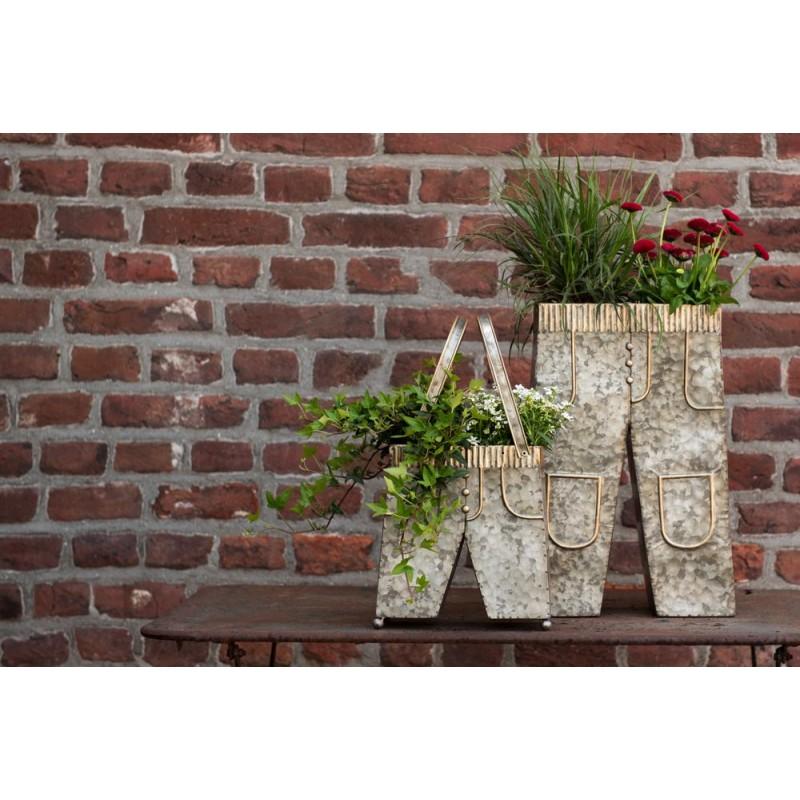 Clayre & Eef 6Y4184 Planthouder 28x15x30/50 Cm Grijs IJzer Rechthoek