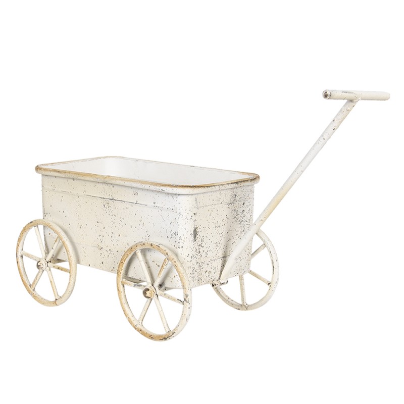 Clayre & Eef 6Y4191 Planthouder 29x16x16 Cm Wit IJzer Rechthoek Bloempot Binnen