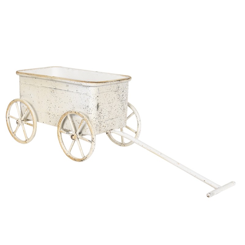 Clayre & Eef 6Y4191 Planthouder 29x16x16 Cm Wit IJzer Rechthoek Bloempot Binnen