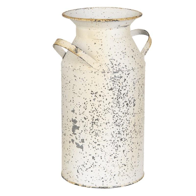 Clayre & Eef 6Y4193 Decoratie Melkbus 15x11x23 Cm Beige Grijs IJzer Melkkan