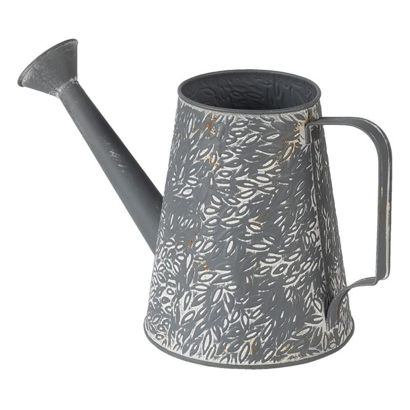 Clayre & Eef 6Y4252 Decoratie Gieter 14x14x17 Cm Grijs Metaal Plantengieter