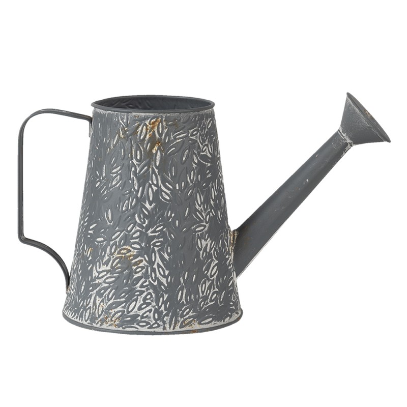 Clayre & Eef 6Y4252 Decoratie Gieter 14x14x17 Cm Grijs Metaal Plantengieter