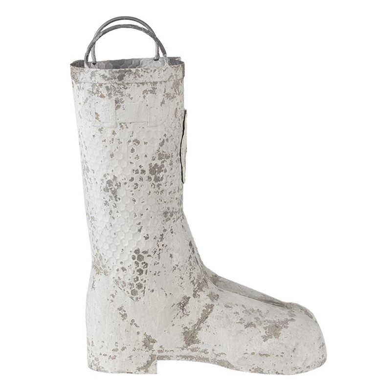 Clayre & Eef 6Y4253 Planthouder Laars 18x24x31/35 Cm Grijs Metaal Bloempot