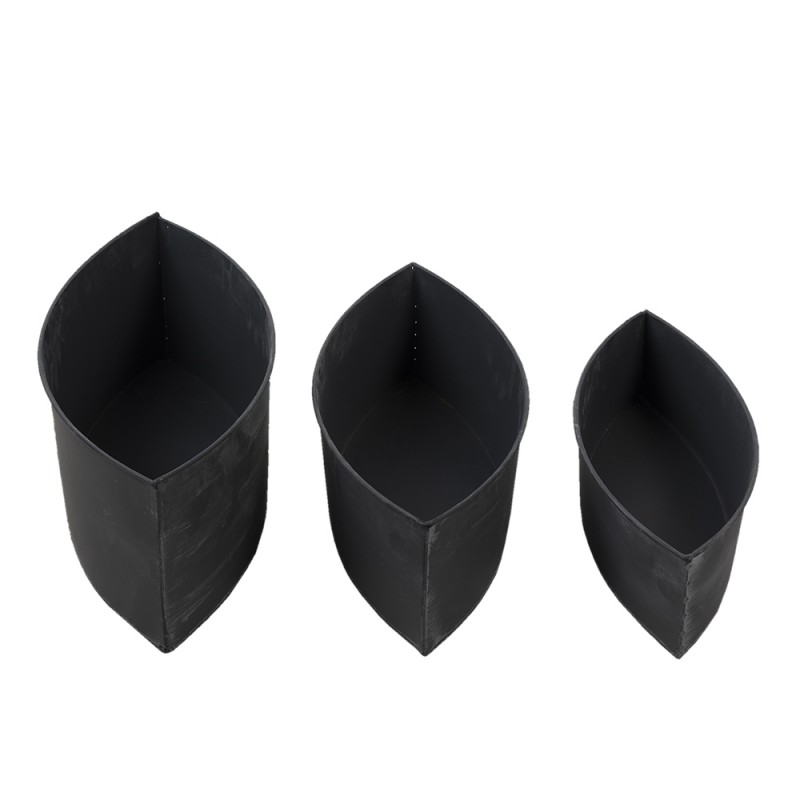 Clayre & Eef 6Y4297 Planthouder Grijs Zink Ovaal Plantenpot