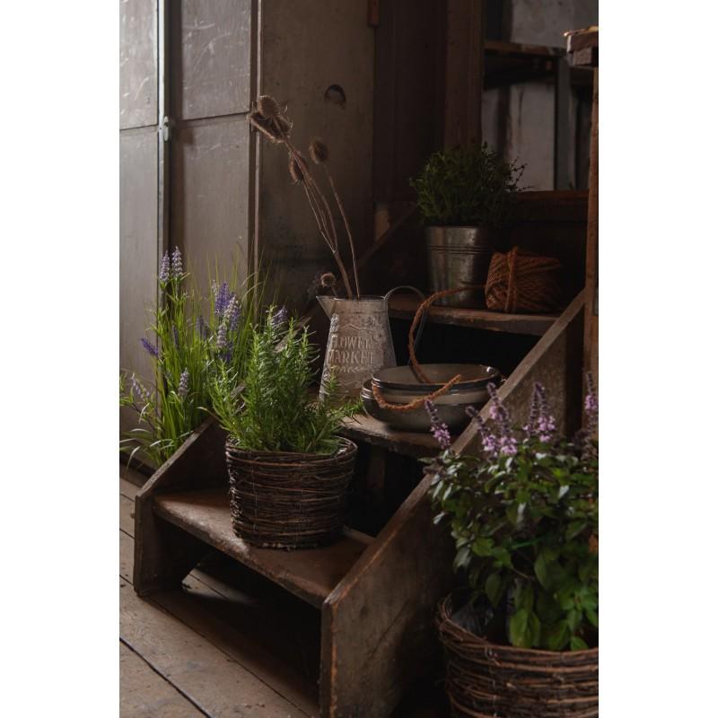 Clayre & Eef 6Y4313 Decoratie Emmer Ø 18x16/26 Cm Grijs Zink