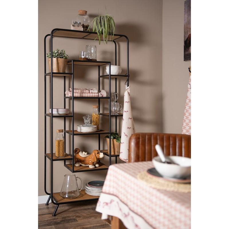 Clayre & Eef 6Y4323 Voerbak Hond 19x5 Cm Bruin IJzer Rond Voerbak Kat