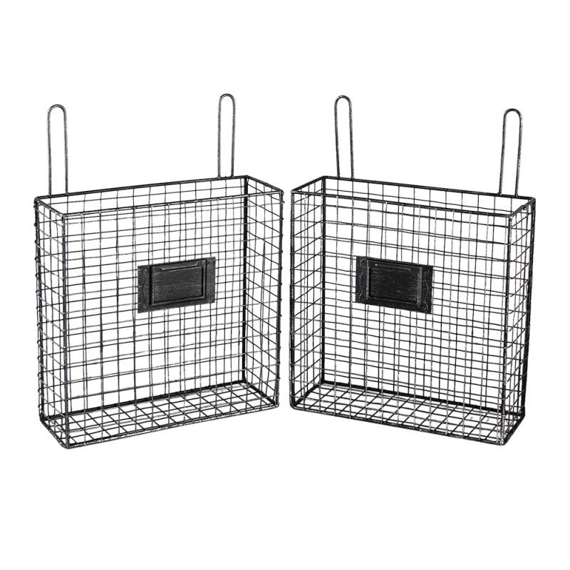 Clayre & Eef 6Y4455 Wandrek 56x12x65 Cm Zwart Metaal Muurrek