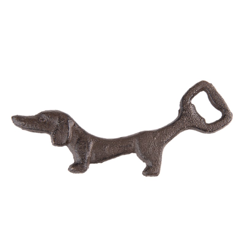 clayre & eef 6Y4567 Flesopener Hond 17x8 cm Bruin Metaal Bieropener