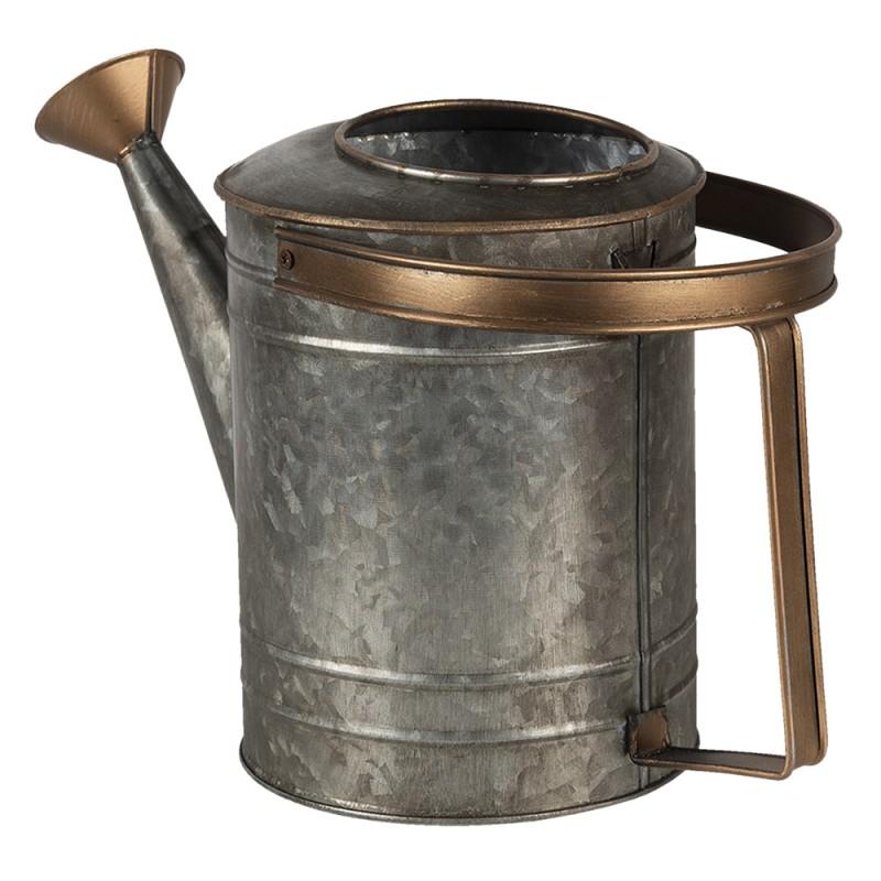 Clayre & Eef 6Y4604 Decoratie Gieter 31x14x20 Cm Grijs Metaal Plantengieter