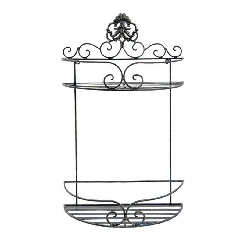 clayre & eef 6Y4677 Wandrek 33x16x53 cm Zwart IJzer Muurrek