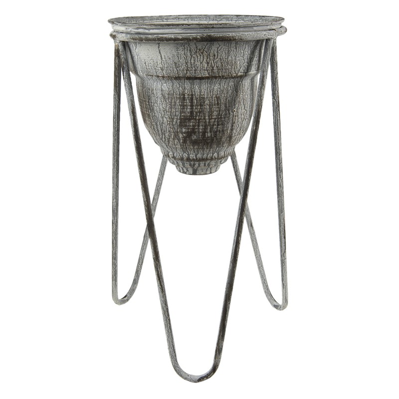 Clayre & Eef 6Y4696 Planthouder Ø 23x40 Cm Grijs IJzer