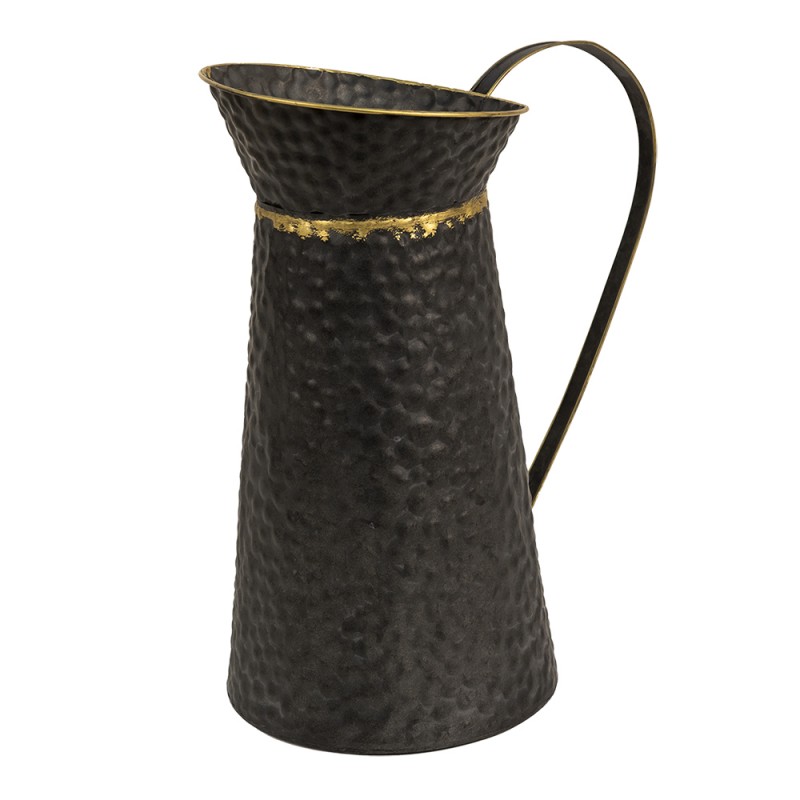 Clayre & Eef 6Y4712 Decoratie Kolenkit XL 40x23x47 Cm Grijs IJzer Rond Emmer