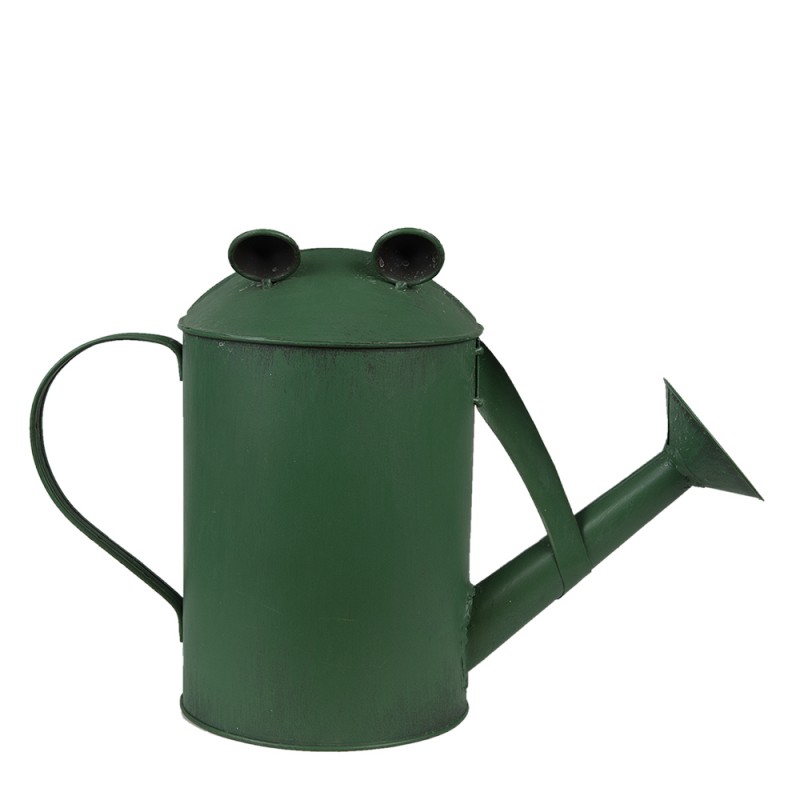 Clayre & Eef 6Y4725 Decoratie Gieter 37x15x25 Cm Groen Metaal Kikker Plantengieter