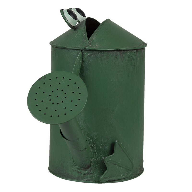 Clayre & Eef 6Y4725 Decoratie Gieter 37x15x25 Cm Groen Metaal Kikker Plantengieter