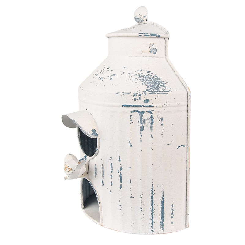 Clayre & Eef 6Y4757 Vogelhuis 19x13x28 Cm Beige IJzer Rond Vogelhuisje Hangend