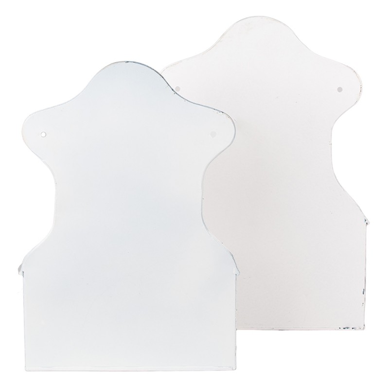 Clayre & Eef 6Y4766 Planthouder 26x14x37 /23x12x32 Cm Beige IJzer Hangpot